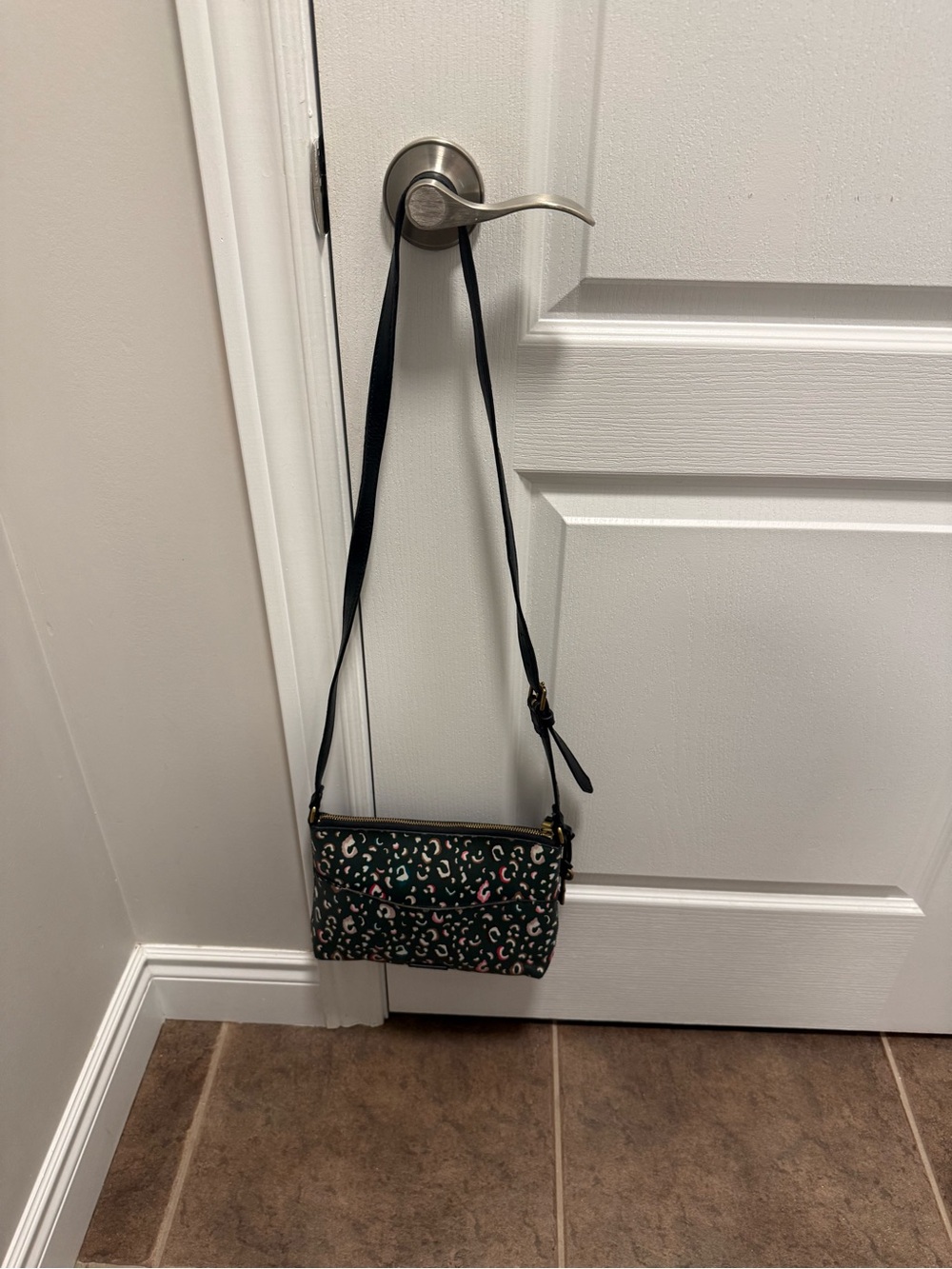 Fossil Leopard Print Crossbody